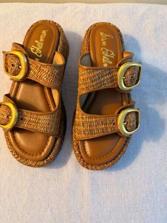 Sam Edelman Shoes - Sam Edelman Nerissa Woven Platform Buckle Sandals Size 8.5M